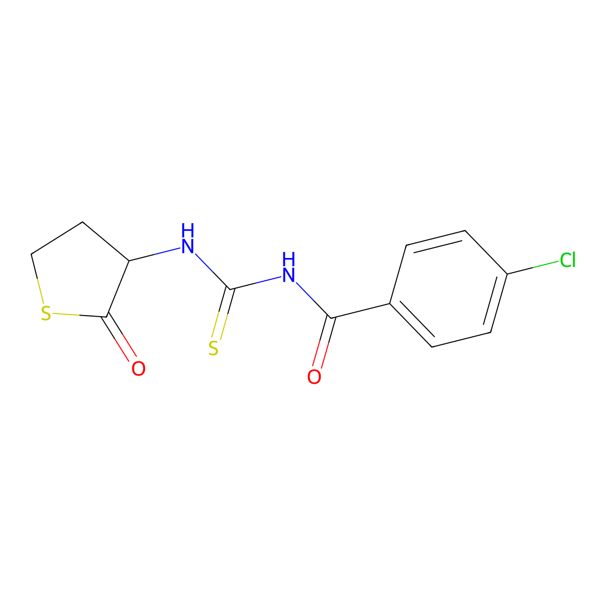4-chloro-N-[(2-oxothiolan-3-yl)carbamothioyl]benzamide molecular structure, CAS 474003-20-8