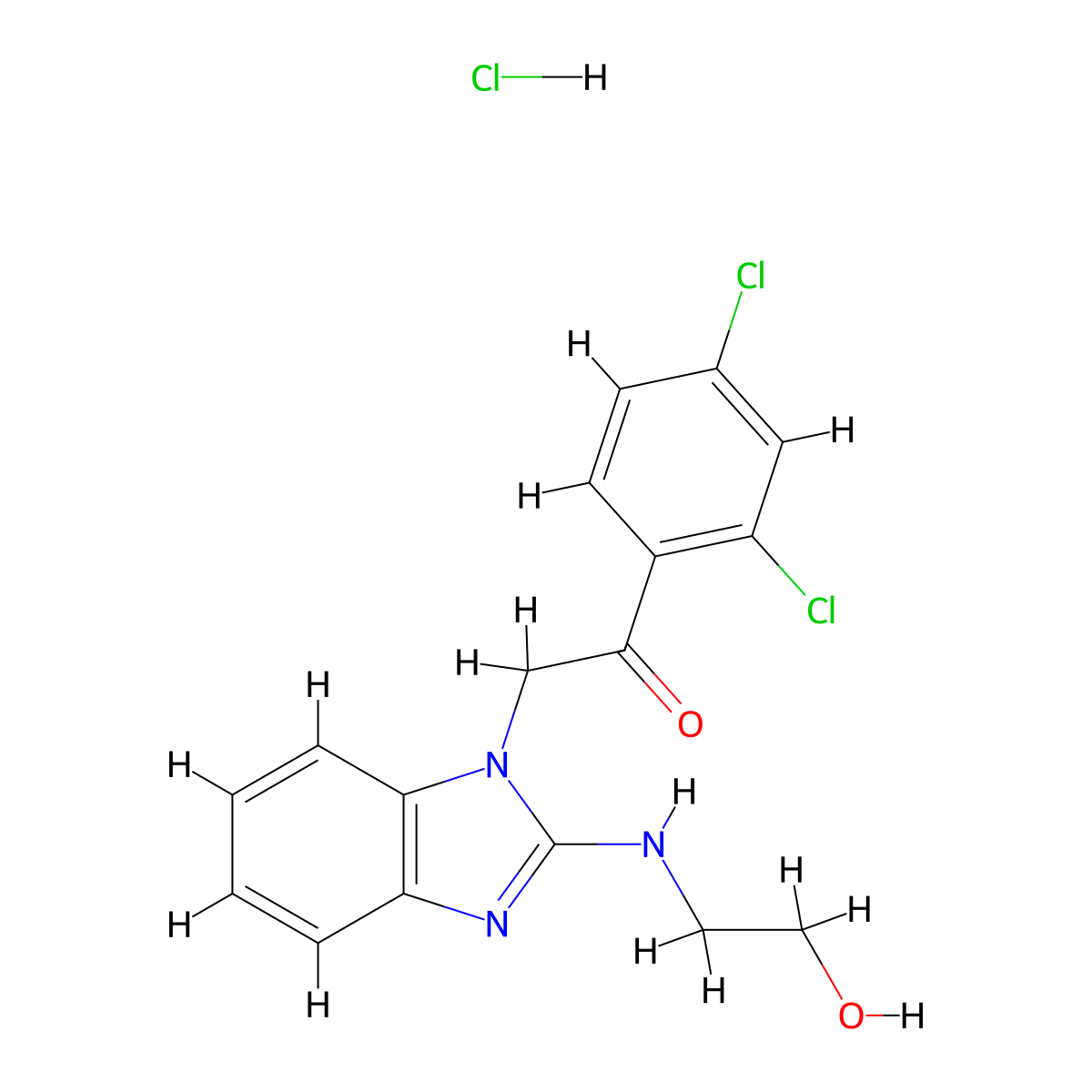1-(2,4-Dichloro-phenyl)-2-[2-(2-hydroxy-ethylamino)-benzoimidazol-1-yl]-ethanone molecular structure, CAS 474003-73-1