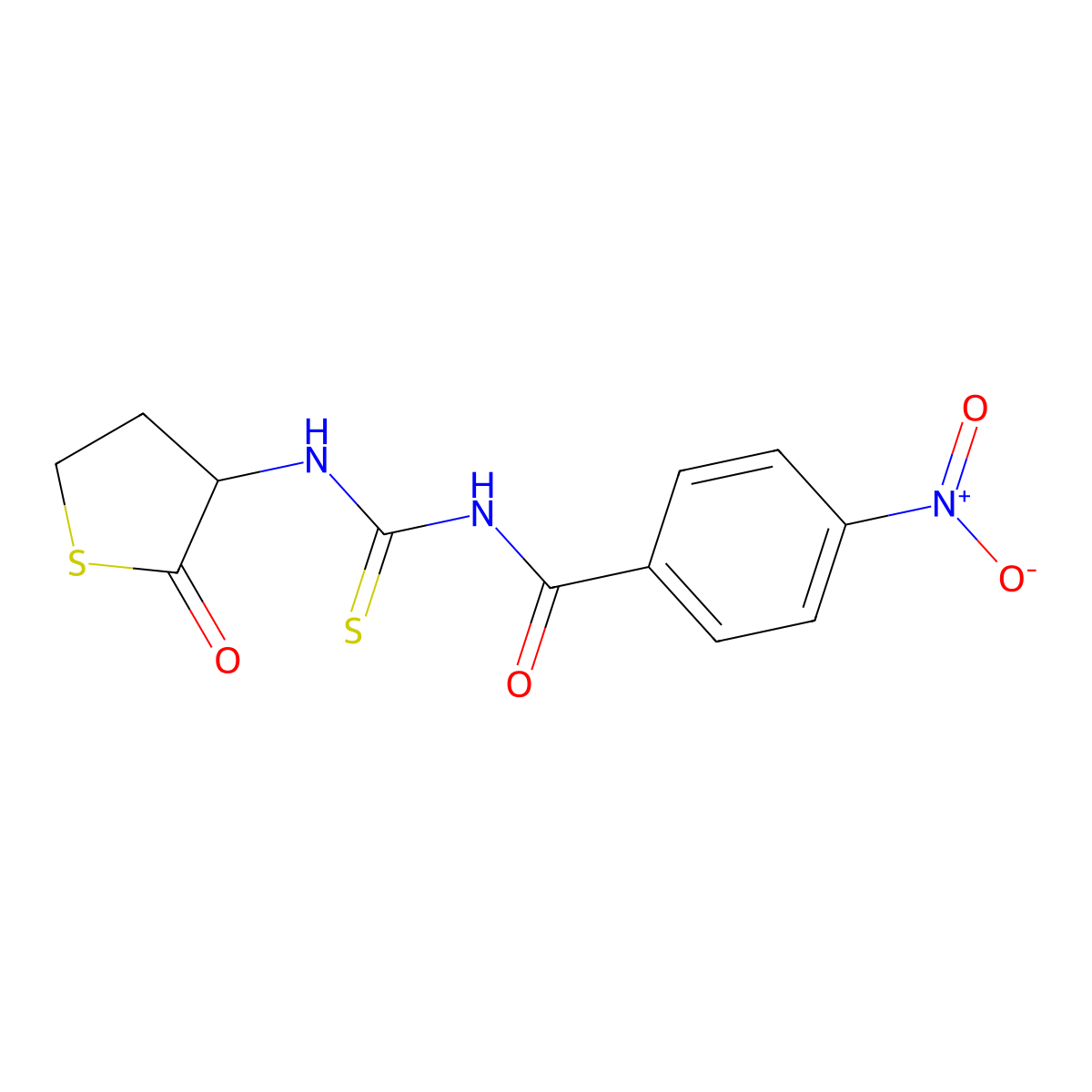 4-nitro-N-((2-oxotetrahydrothiophen-3-yl)carbamothioyl)benzamide molecular structure, CAS 474003-96-8