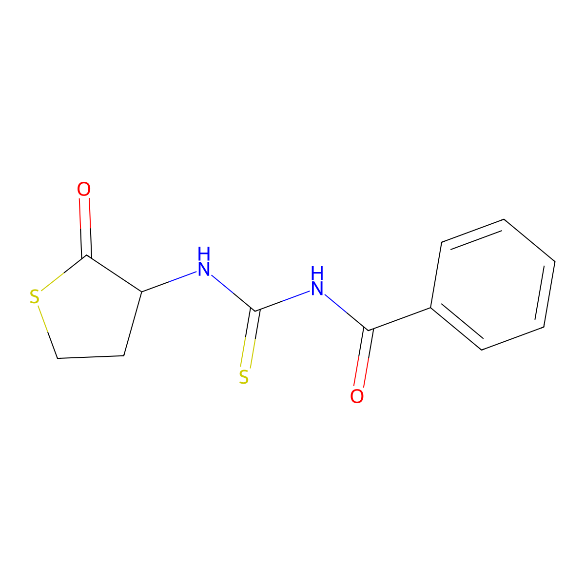 N-[(2-oxothiolan-3-yl)carbamothioyl]benzamide molecular structure, CAS 474004-01-8