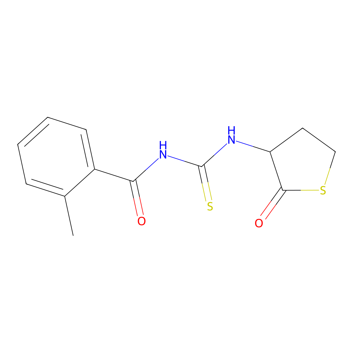 2-methyl-N-[(2-oxothiolan-3-yl)carbamothioyl]benzamide molecular structure, CAS 474004-67-6