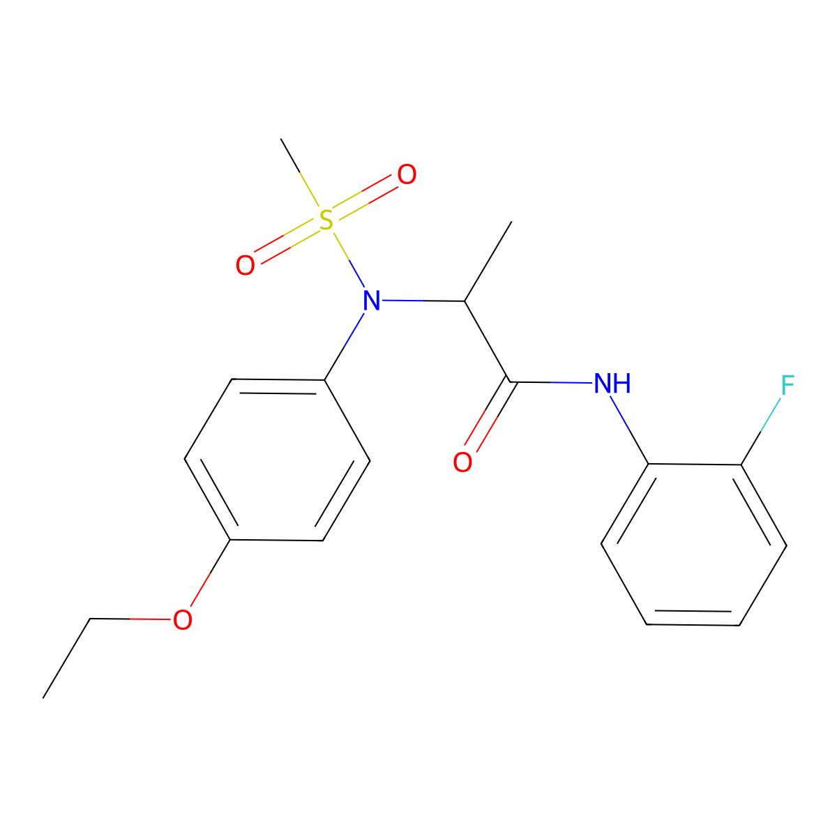 2-(4-ethoxy-N-methylsulfonylanilino)-N-(2-fluorophenyl)propanamide molecular structure, CAS 474004-73-4