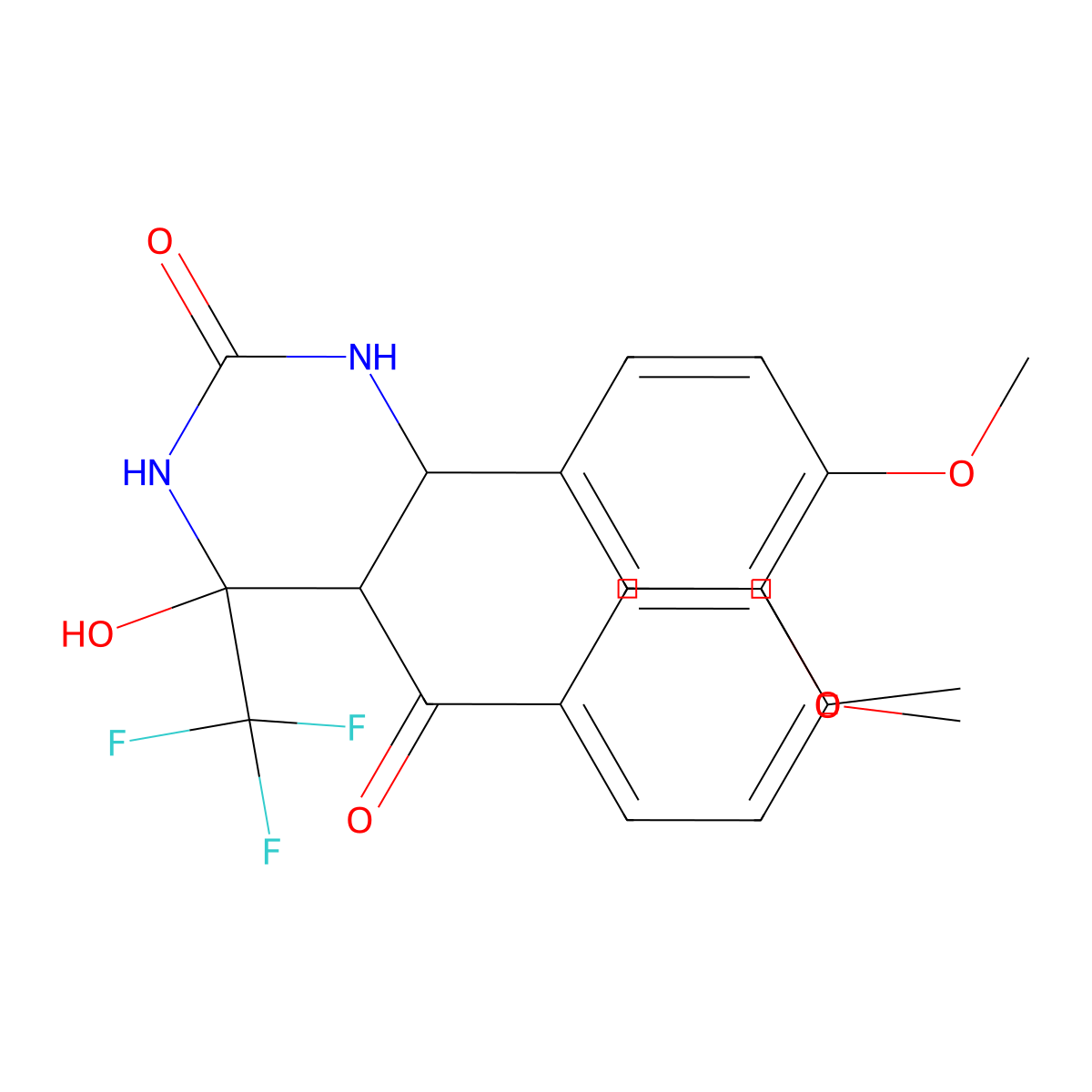 6-(3,4-dimethoxyphenyl)-4-hydroxy-5-(4-methylbenzoyl)-4-(trifluoromethyl)tetrahydro-2(1H)-pyrimidinone molecular structure, CAS 474004-82-5