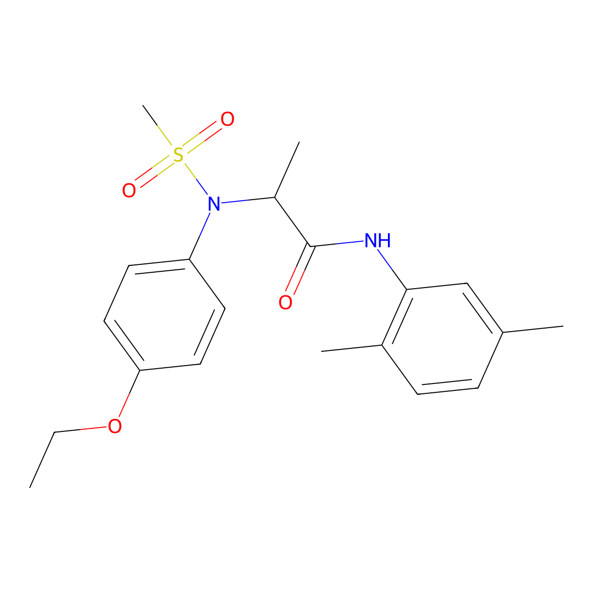 N-(2,5-dimethylphenyl)-2-(4-ethoxy-N-methylsulfonylanilino)propanamide molecular structure, CAS 474004-87-0
