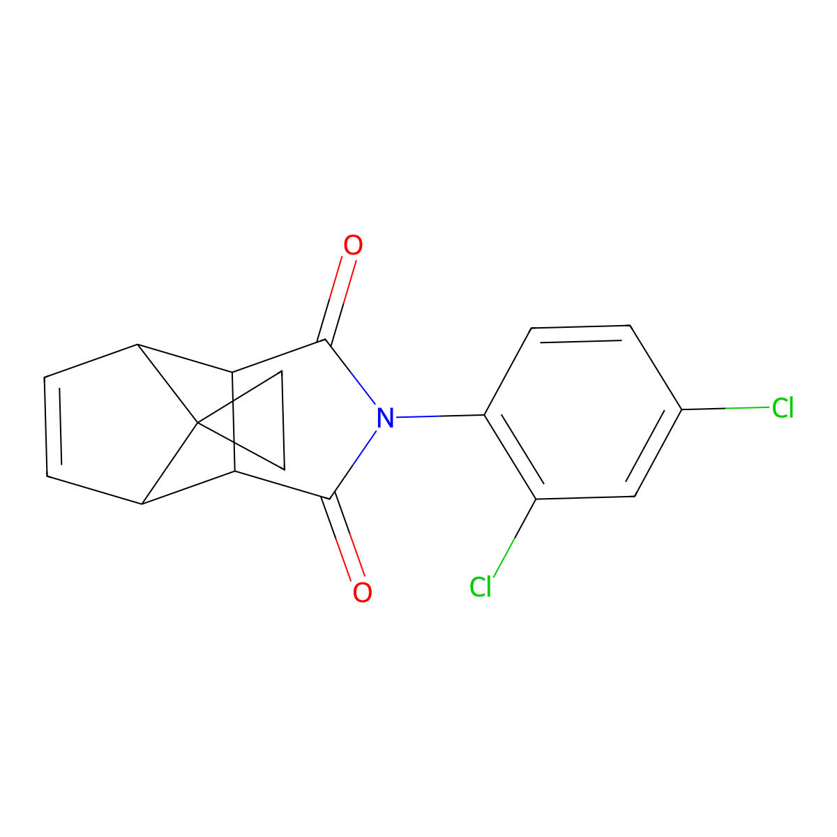 2-(2,4-dichlorophenyl)-3a,4,7,7a-tetrahydro-1H-spiro[2-aza-4,7-methanoisoindole-8,1'-cyclopropane]-1,3(2H)-dione molecular structure, CAS 474004-88-1