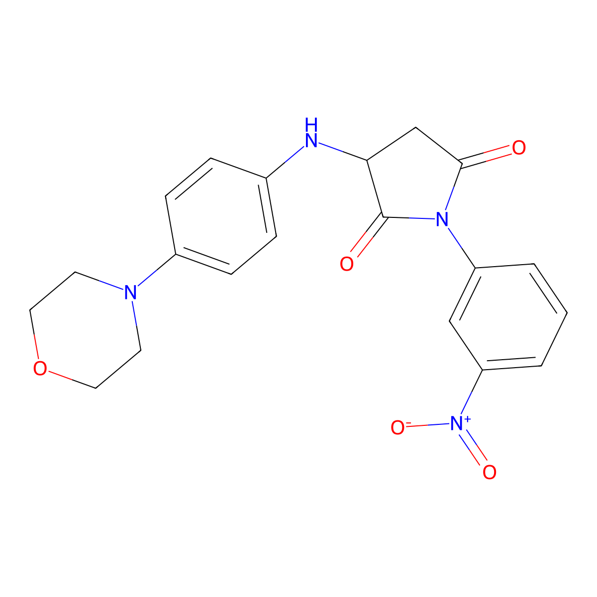 3-{[4-(Morpholin-4-yl)phenyl]amino}-1-(3-nitrophenyl)pyrrolidine-2,5-dione molecular structure, CAS 474005-04-4