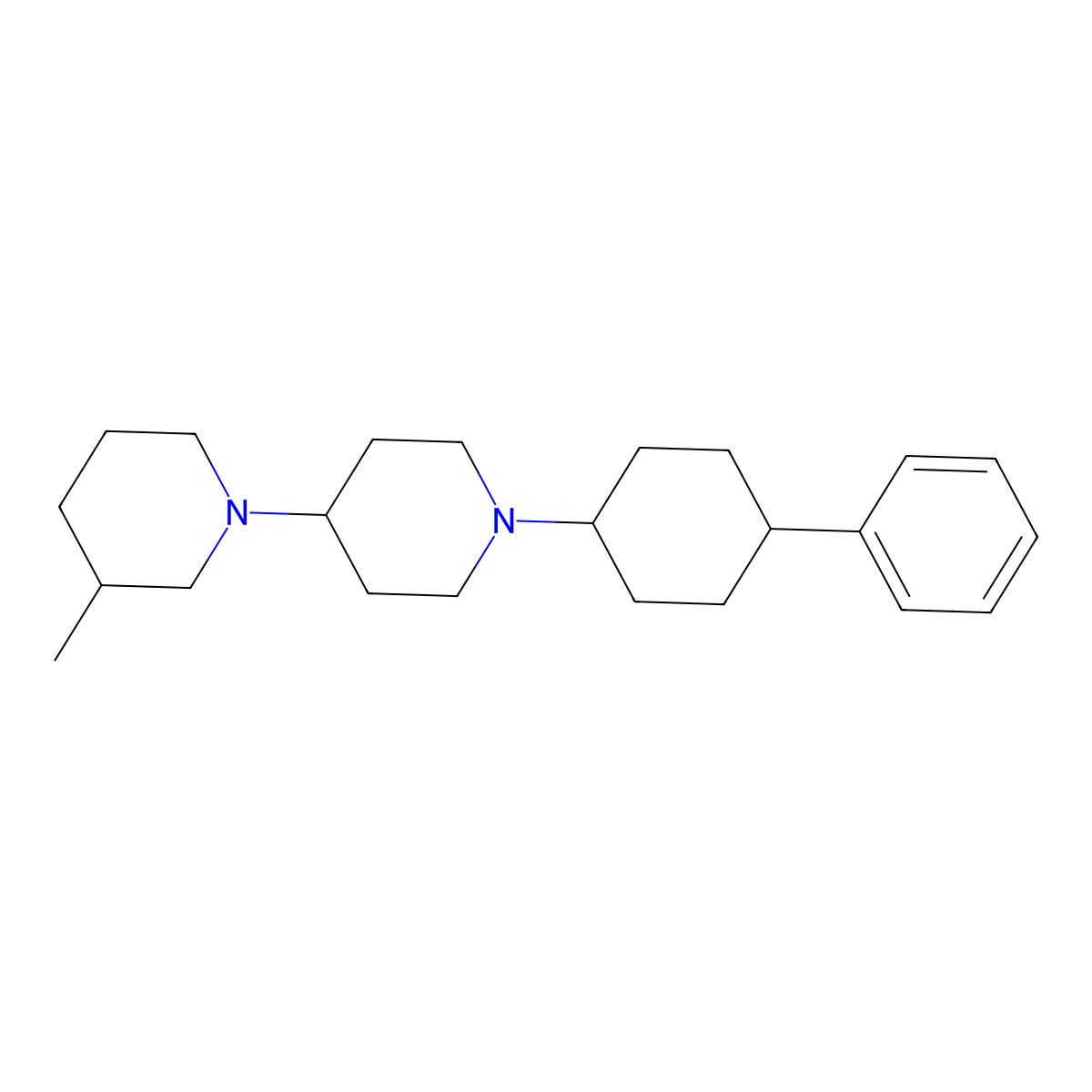 3-Methyl-1'-(4-phenylcyclohexyl)-1,4'-bipiperidine molecular structure, CAS 474005-12-4