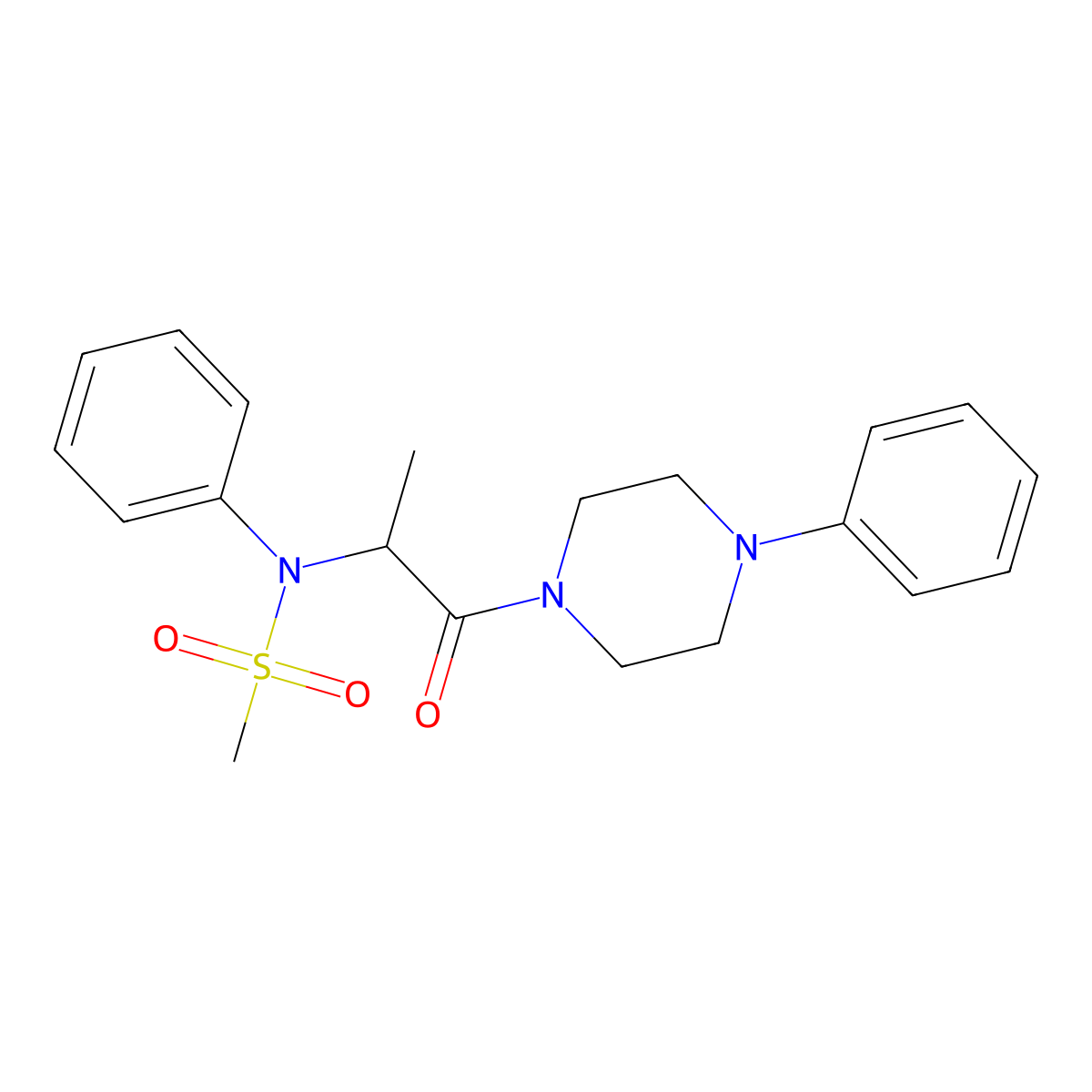 N-[1-oxo-1-(4-phenylpiperazin-1-yl)propan-2-yl]-N-phenylmethanesulfonamide molecular structure, CAS 474005-15-7
