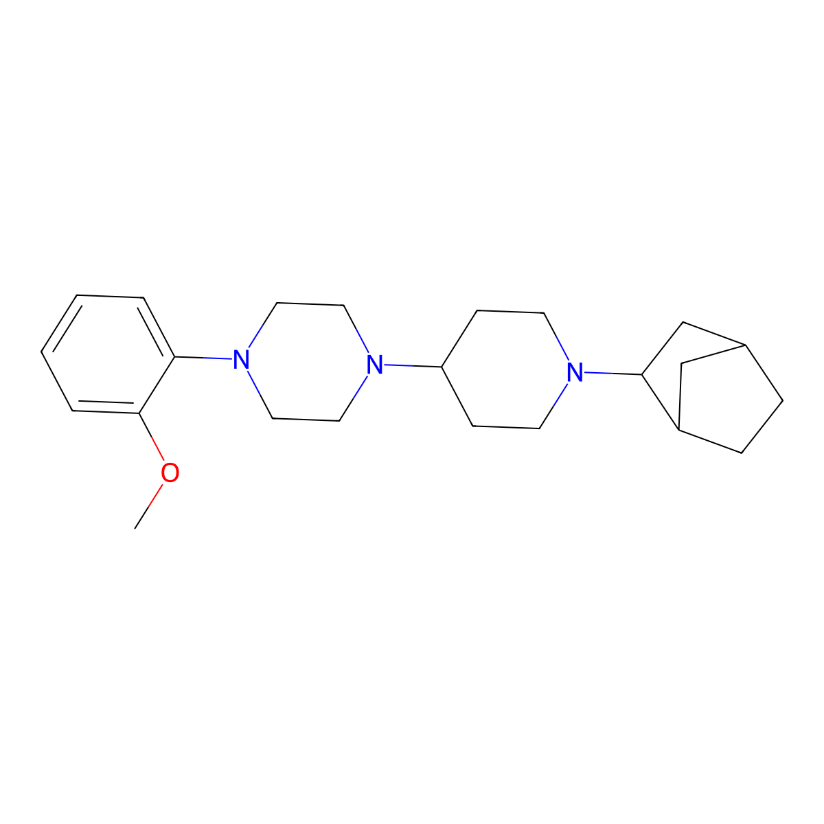 1-[1-(Bicyclo[2.2.1]hept-2-yl)piperidin-4-yl]-4-(2-methoxyphenyl)piperazine molecular structure, CAS 474005-26-0