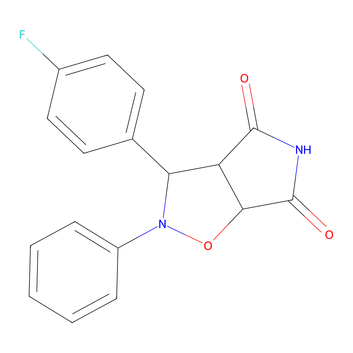 3-(4-Fluoro-phenyl)-2-phenyl-tetrahydro-pyrrolo[3,4-d]isoxazole-4,6-dione molecular structure, CAS 474005-31-7