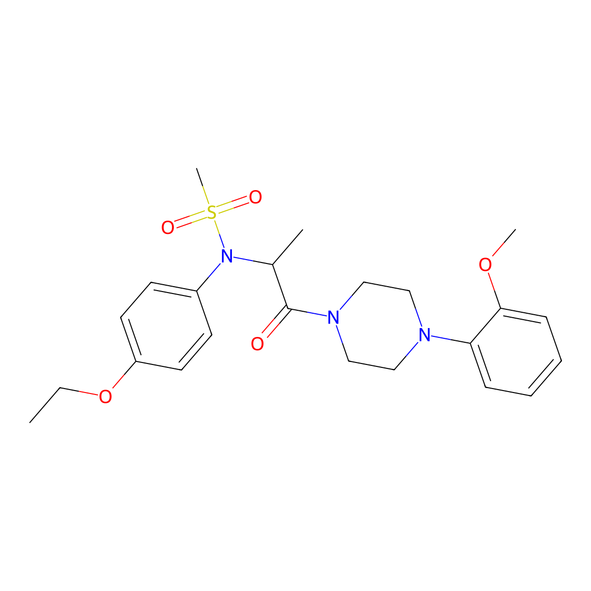 N-(4-ethoxyphenyl)-N-{1-[4-(2-methoxyphenyl)piperazin-1-yl]-1-oxopropan-2-yl}methanesulfonamide molecular structure, CAS 474005-61-3