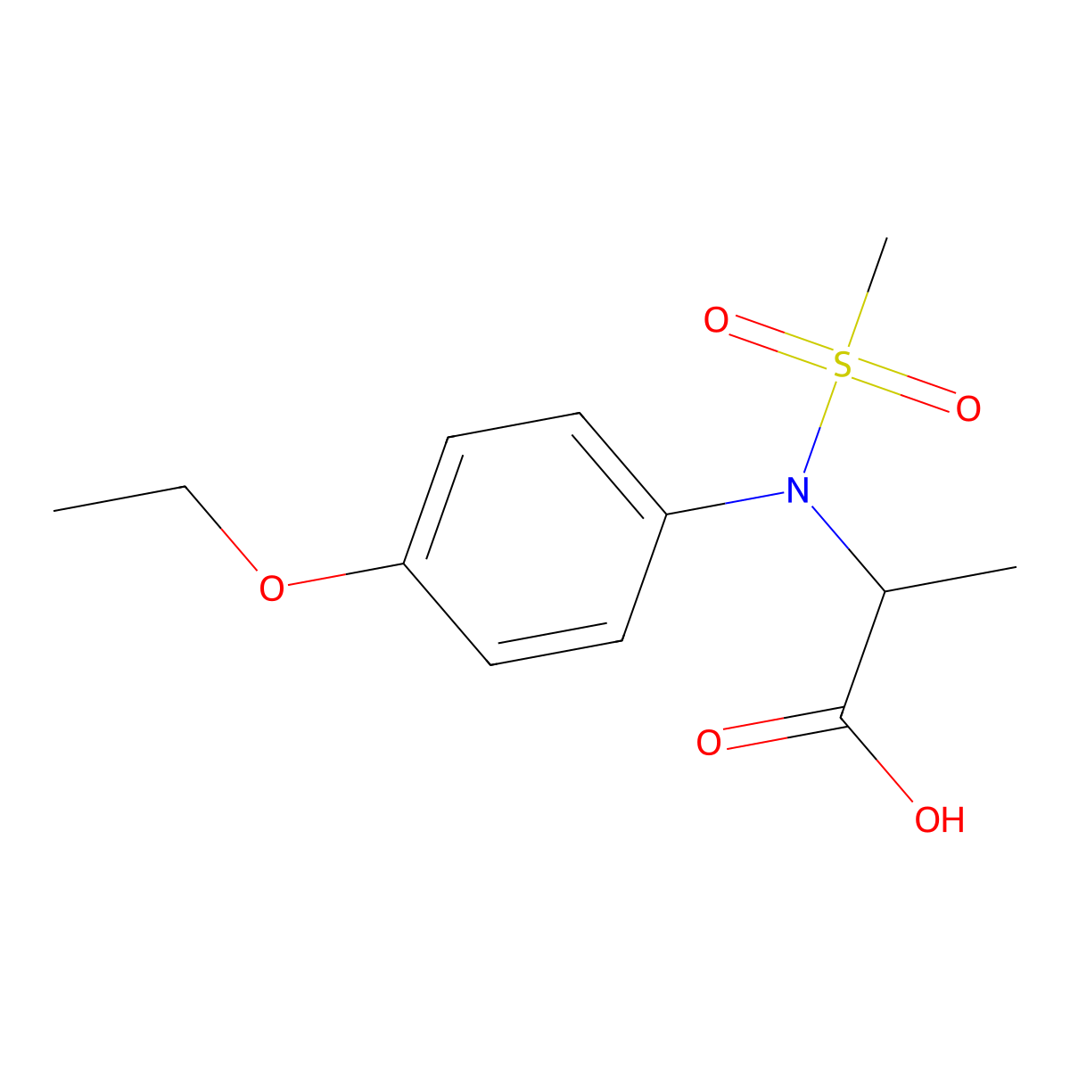 N-(4-ethoxyphenyl)-N-(methylsulfonyl)alanine molecular structure, CAS 474006-03-6