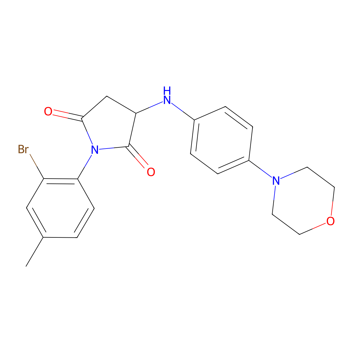 1-(2-Bromo-4-methylphenyl)-3-{[4-(morpholin-4-yl)phenyl]amino}pyrrolidine-2,5-dione molecular structure, CAS 474006-08-1