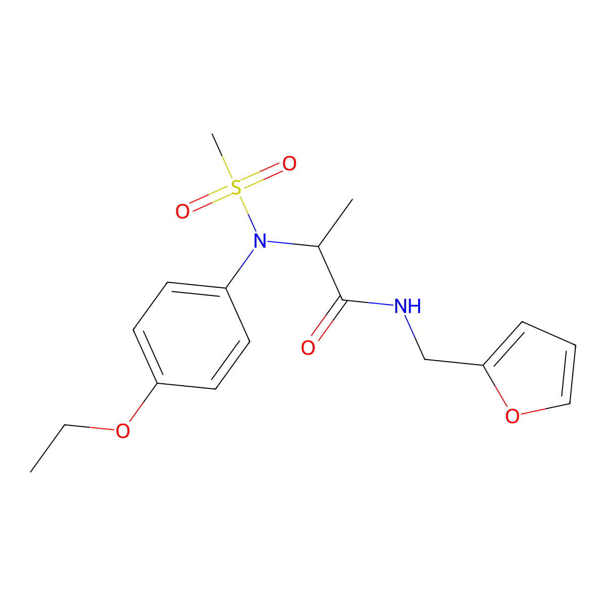 2-(4-ethoxy-N-methylsulfonylanilino)-N-(furan-2-ylmethyl)propanamide molecular structure, CAS 474006-18-3