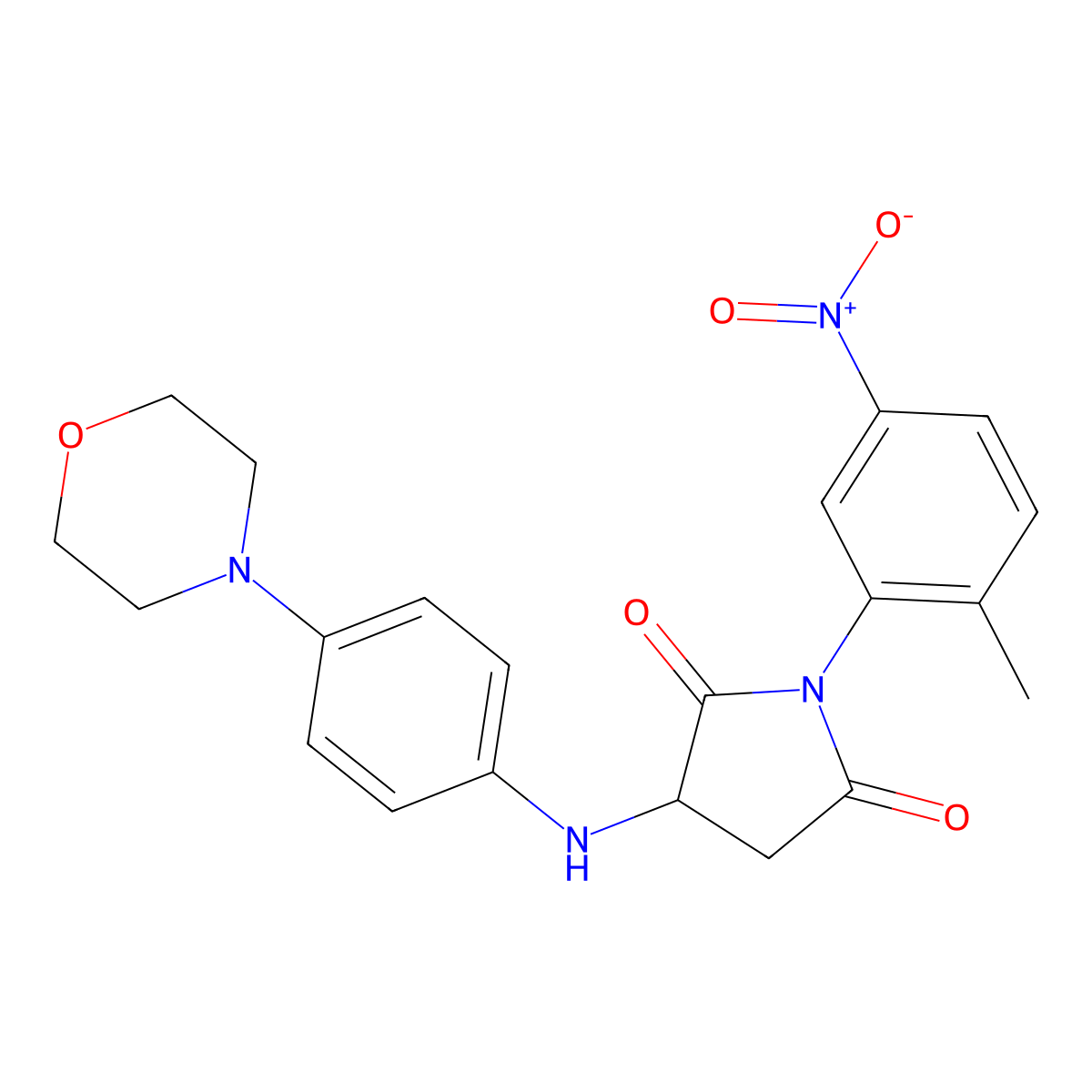 1-(2-Methyl-5-nitrophenyl)-3-((4-morpholinophenyl)amino)pyrrolidine-2,5-dione molecular structure, CAS 474006-25-2