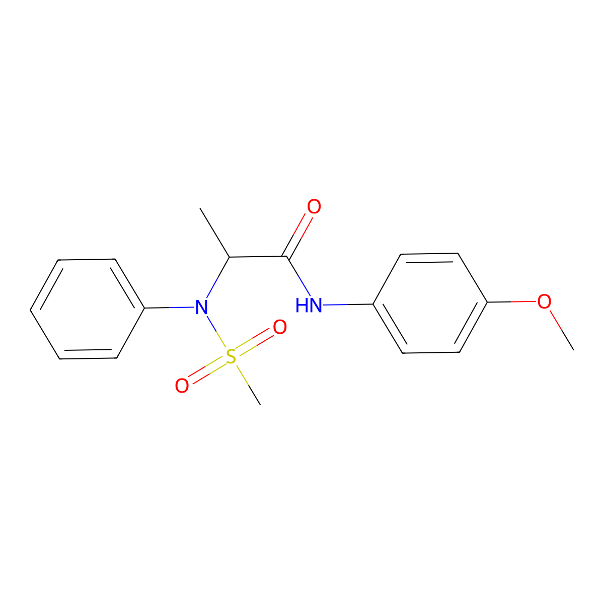 N-(4-methoxyphenyl)-2-(N-methylsulfonylanilino)propanamide molecular structure, CAS 474006-35-4