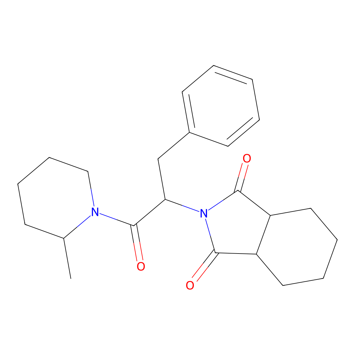 2-[1-benzyl-2-(2-methylpiperidino)-2-oxoethyl]hexahydro-1H-isoindole-1,3(2H)-dione molecular structure, CAS 474007-48-2