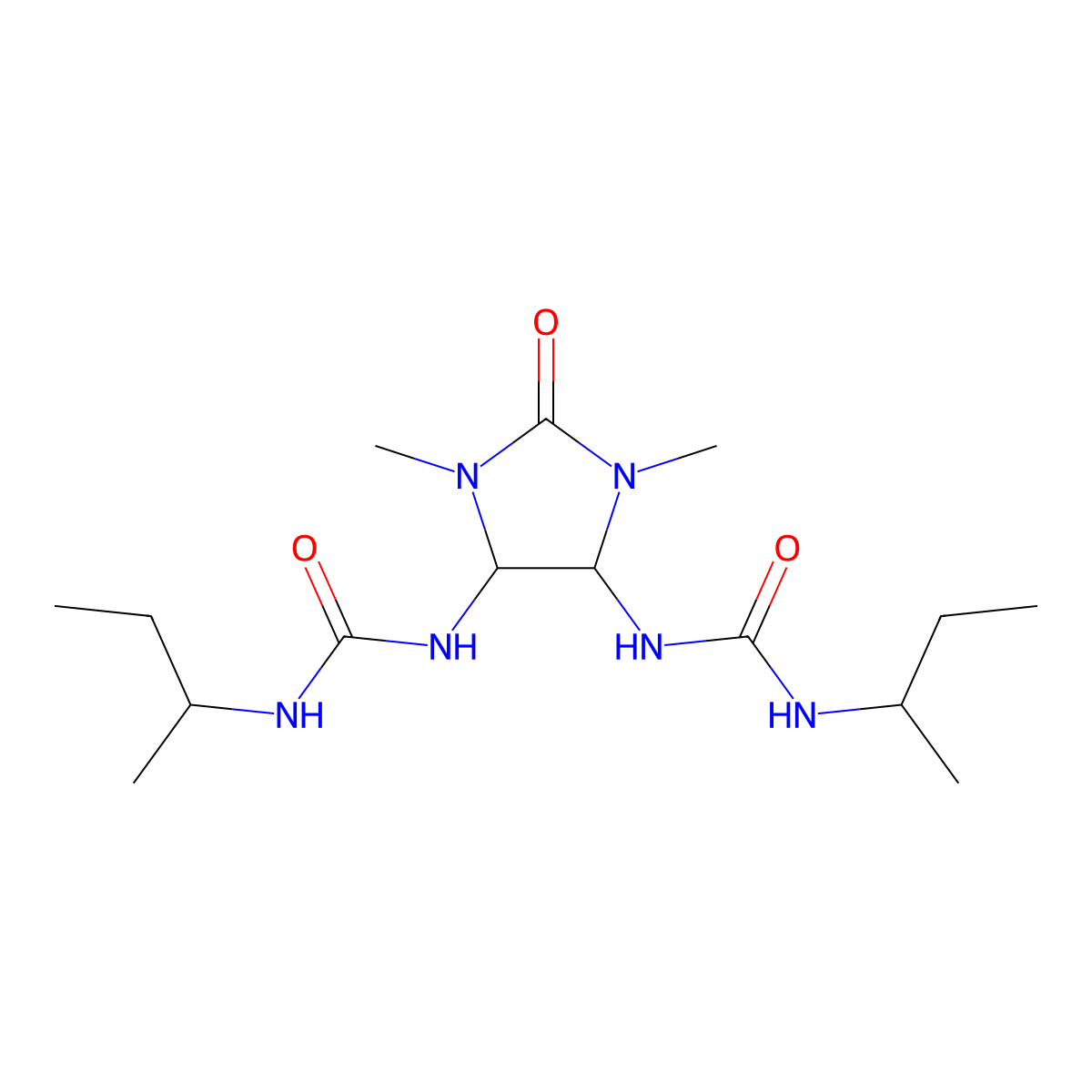1-Butan-2-yl-3-[5-(butan-2-ylcarbamoylamino)-1,3-dimethyl-2-oxoimidazolidin-4-yl]urea molecular structure, CAS 474007-63-1