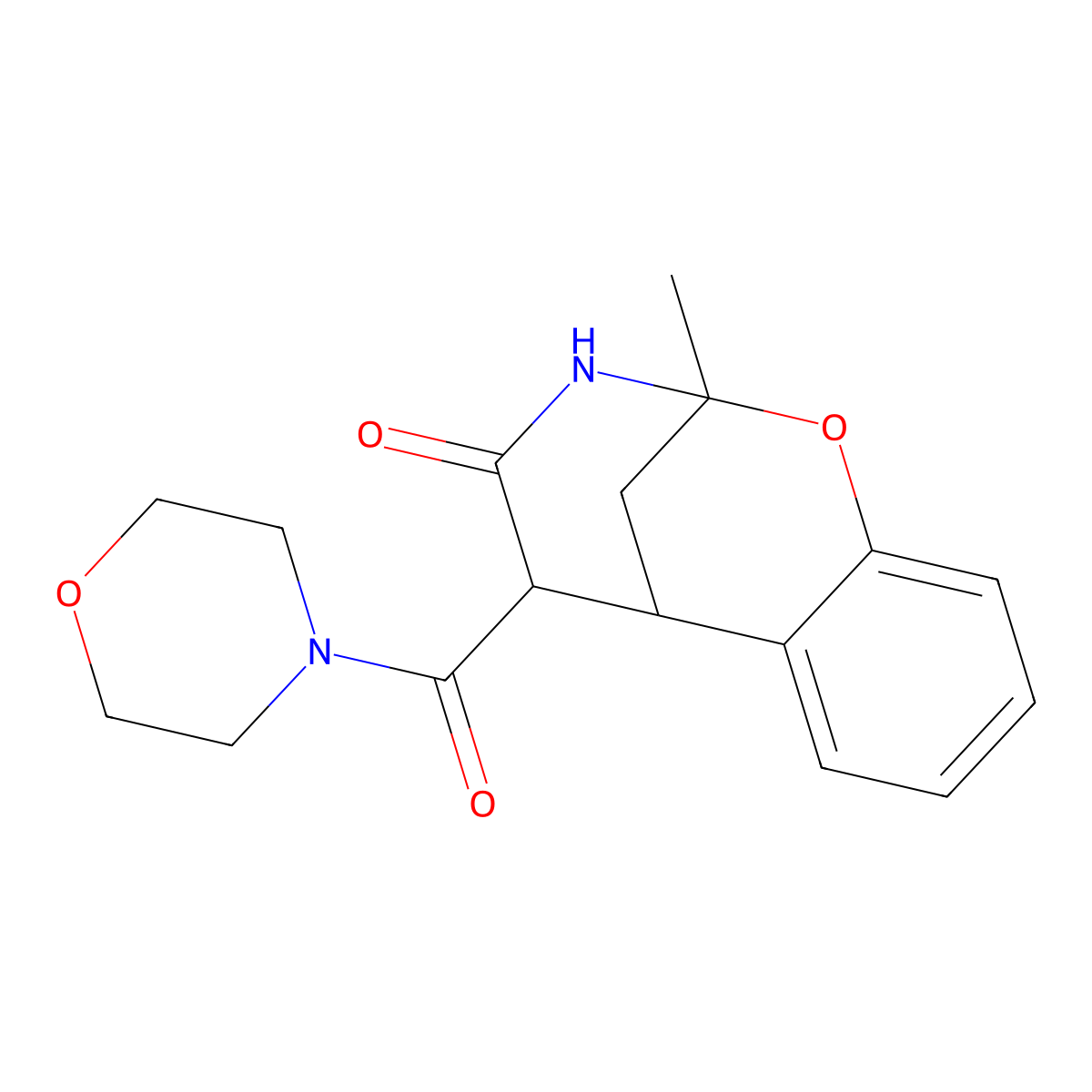 2-methyl-5-(morpholin-4-ylcarbonyl)-2,3,5,6-tetrahydro-4H-2,6-methano-1,3-benzoxazocin-4-one molecular structure, CAS 474007-71-1