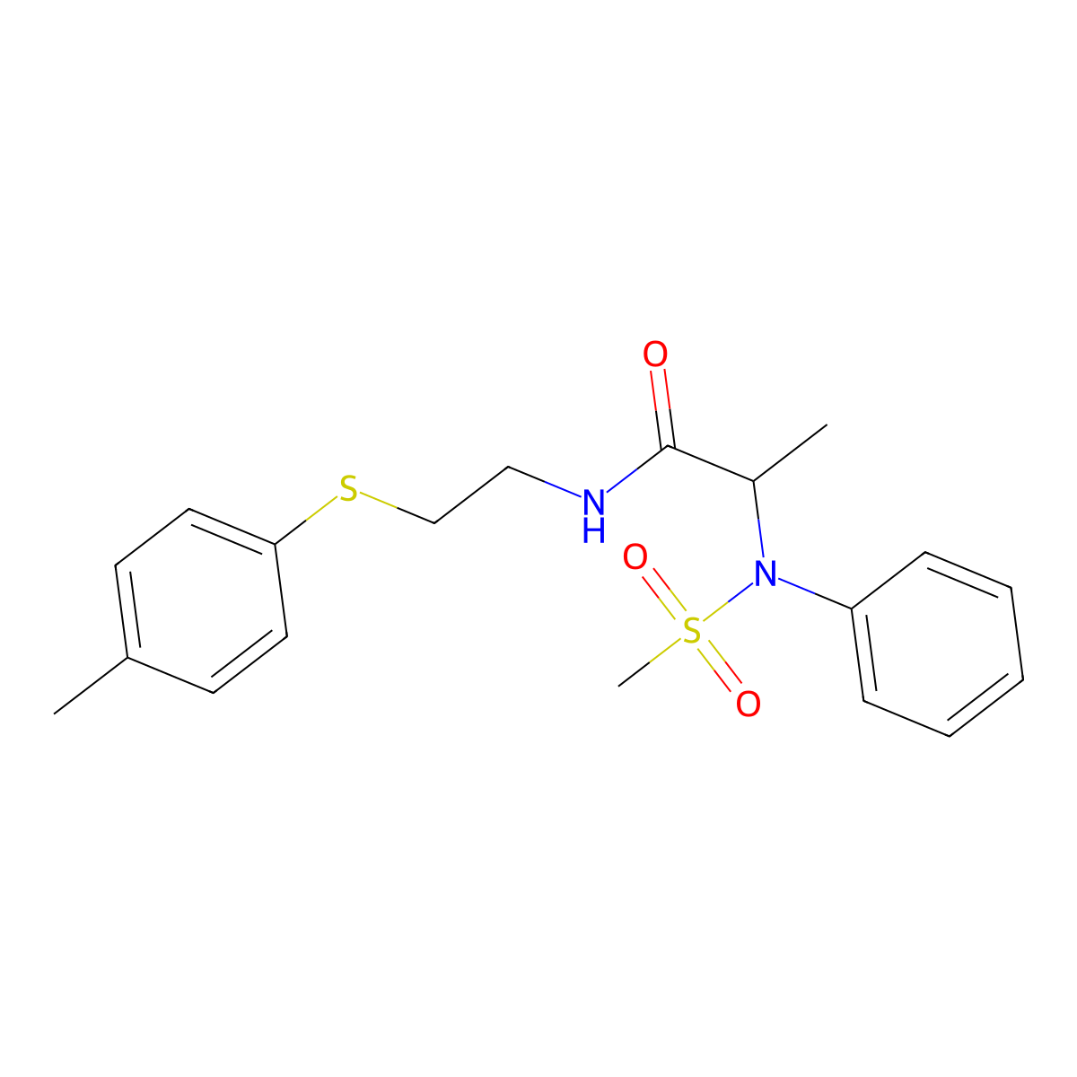 N-[2-(4-methylphenyl)sulfanylethyl]-2-(N-methylsulfonylanilino)propanamide molecular structure, CAS 474008-06-5