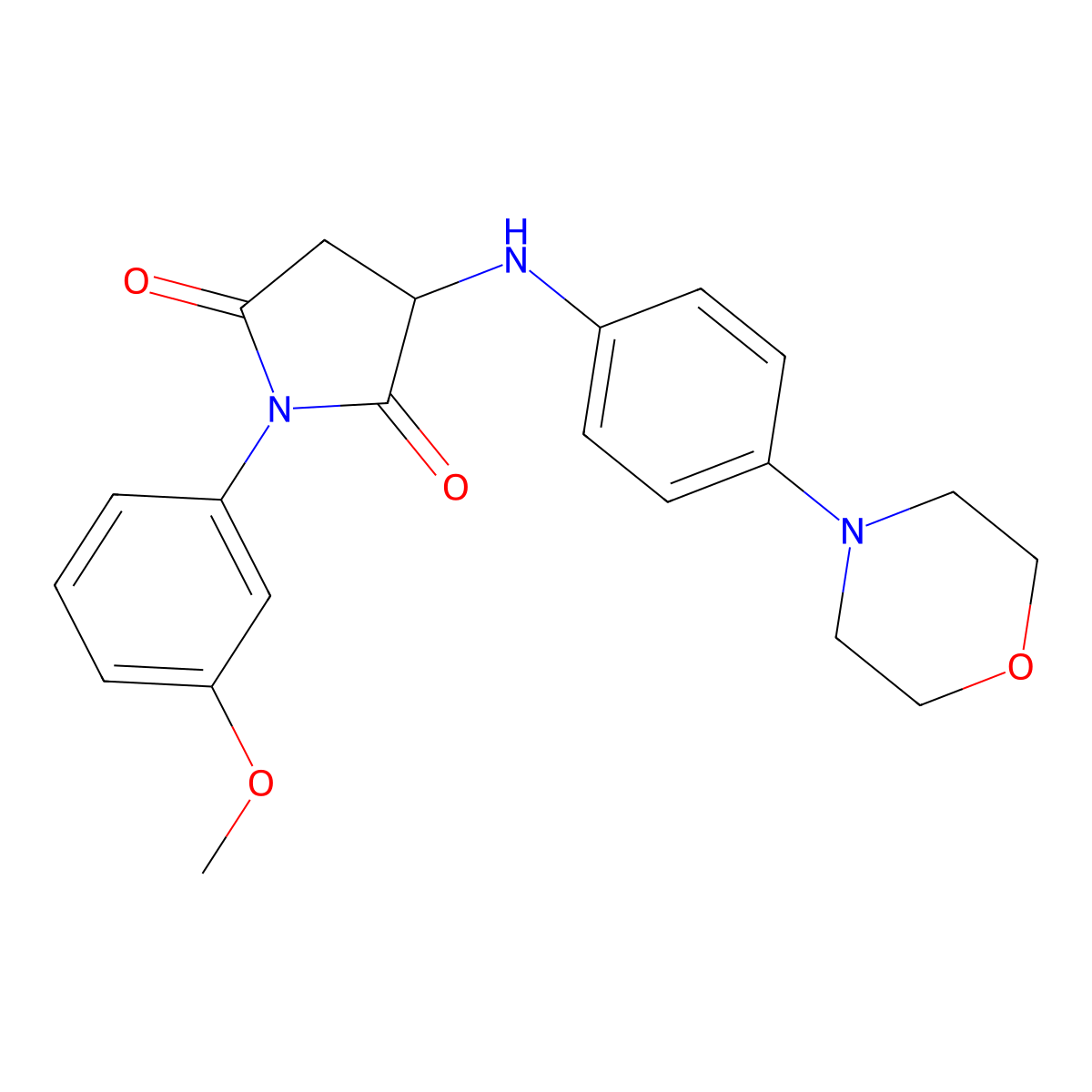 1-(3-Methoxyphenyl)-3-((4-morpholinophenyl)amino)pyrrolidine-2,5-dione molecular structure, CAS 474008-08-7