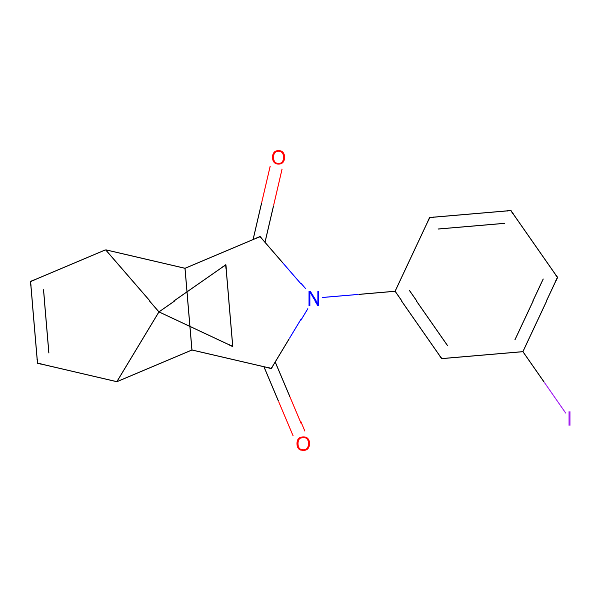 2-(3-iodophenyl)-3a,4,7,7a-tetrahydro-1H-spiro[2-aza-4,7-methanoisoindole-8,1'-cyclopropane]-1,3(2H)-dione molecular structure, CAS 474009-22-8