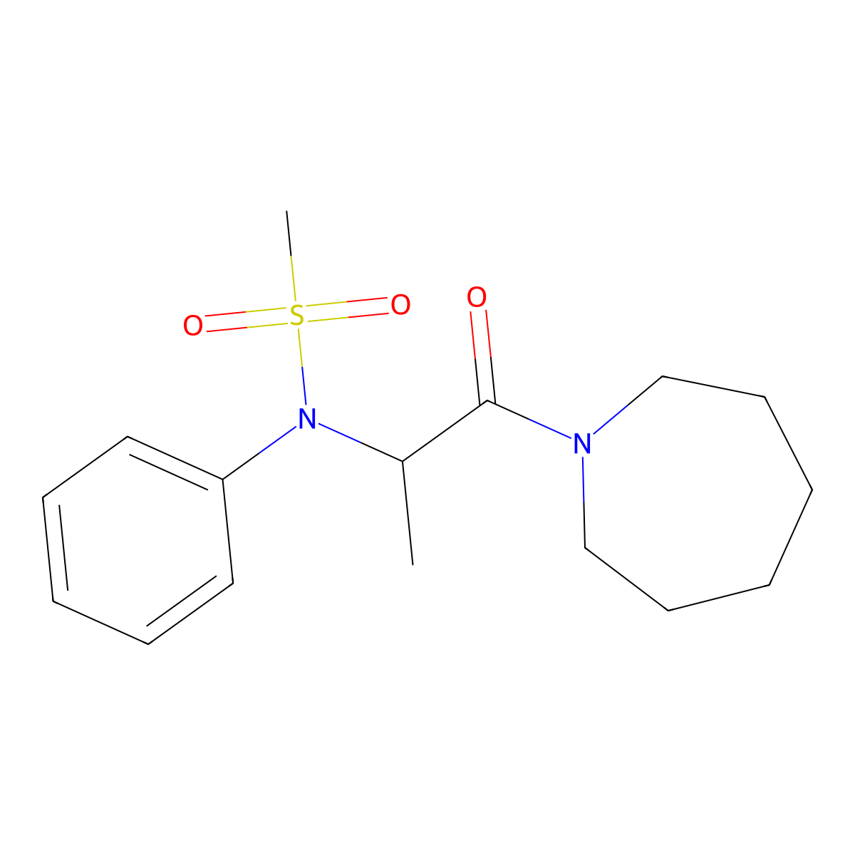 N-[1-(azepan-1-yl)-1-oxopropan-2-yl]-N-phenylmethanesulfonamide molecular structure, CAS 474009-27-3