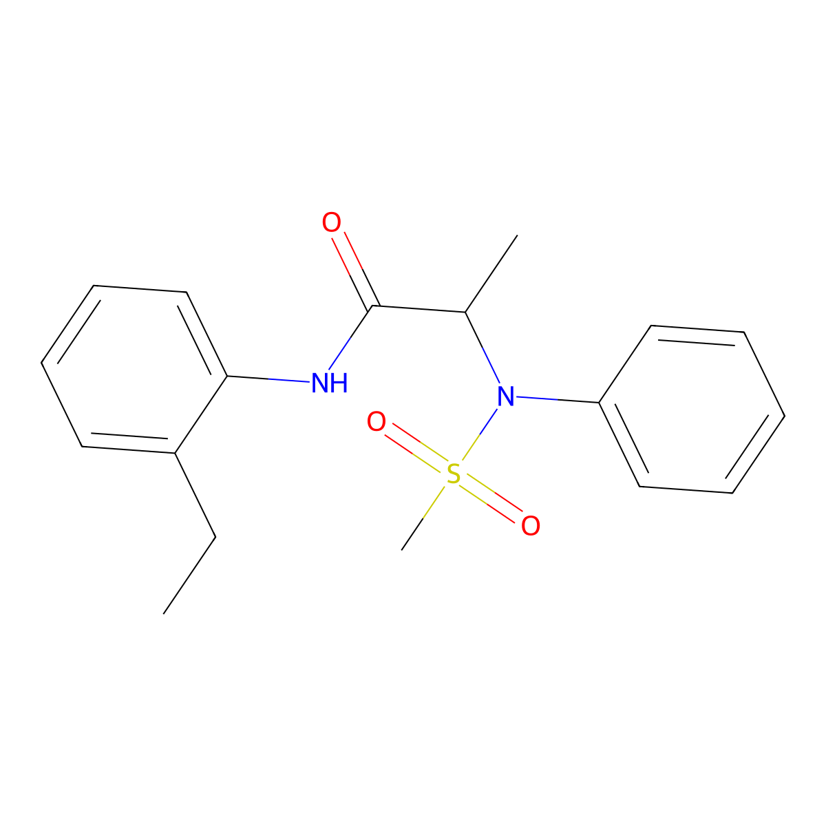 N-(2-ethylphenyl)-2-(N-methylsulfonylanilino)propanamide molecular structure, CAS 474009-76-2