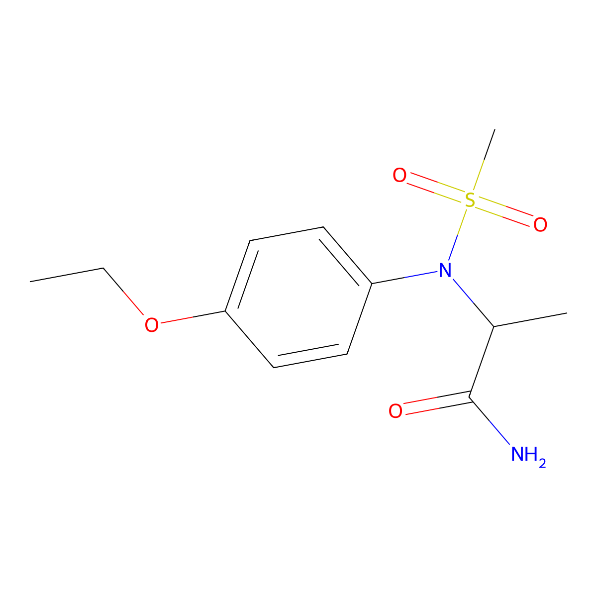 2-(4-ethoxy-N-methylsulfonylanilino)propanamide molecular structure, CAS 474009-81-9