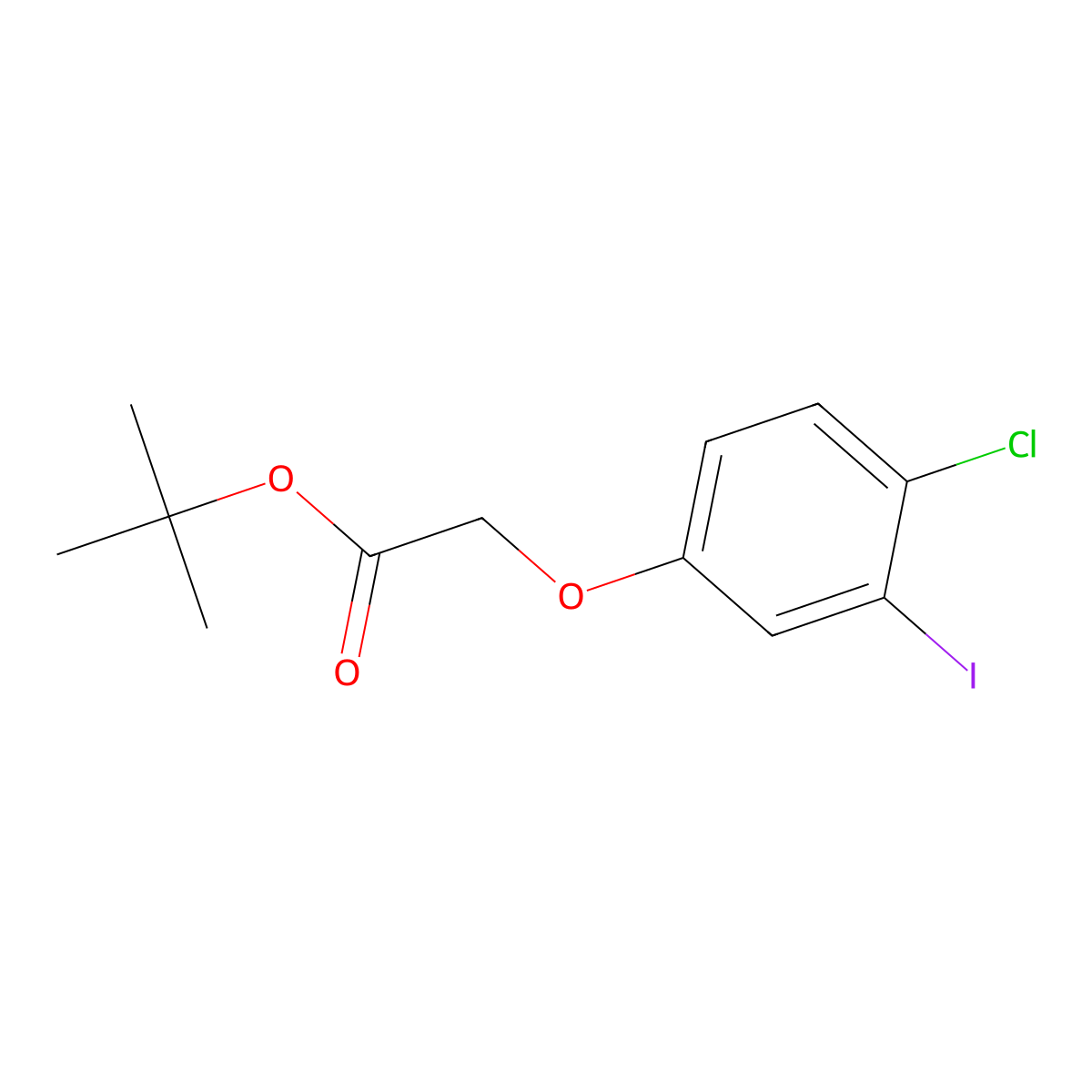 Tert-butyl 2-(4-chloro-3-iodophenoxy)acetate molecular structure, CAS 474009-83-1