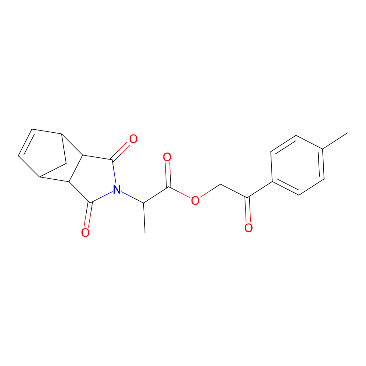 2-(4-methylphenyl)-2-oxoethyl 2-(1,3-dioxo-1,3,3a,4,7,7a-hexahydro-2H-4,7-methanoisoindol-2-yl)propanoate molecular structure, CAS 474009-86-4