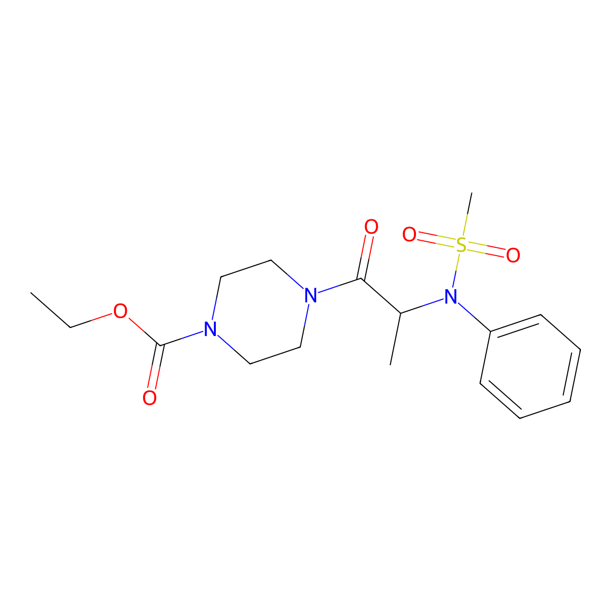 ethyl 4-[N-(methylsulfonyl)-N-phenylalanyl]piperazine-1-carboxylate molecular structure, CAS 474009-96-6