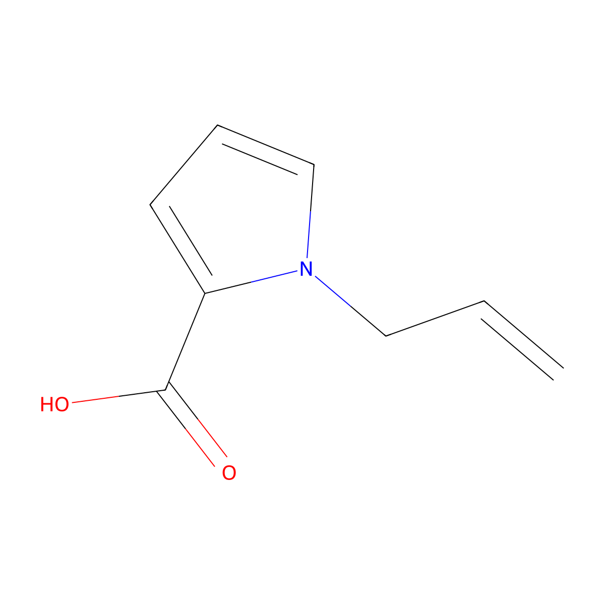 1-(prop-2-en-1-yl)-1H-pyrrole-2-carboxylic acid molecular structure, CAS 474010-06-5