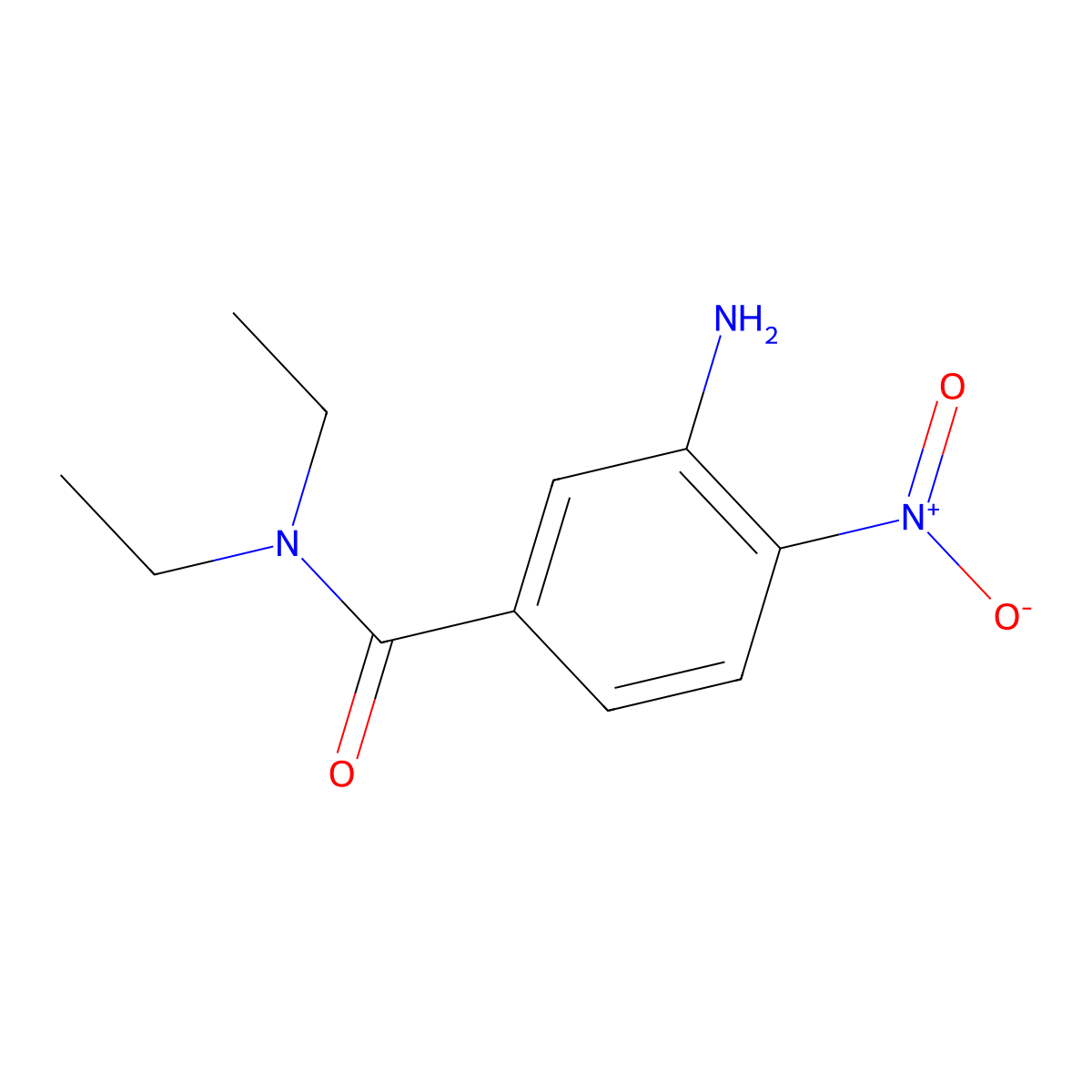 3-Amino-N,N-diethyl-4-nitrobenzamide molecular structure, CAS 474020-77-4