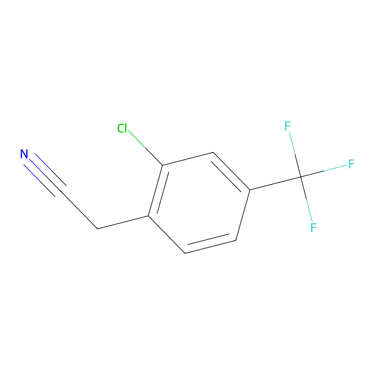 2-Chloro-4-(trifluoromethyl)phenylacetonitrile molecular structure, CAS 474024-26-5