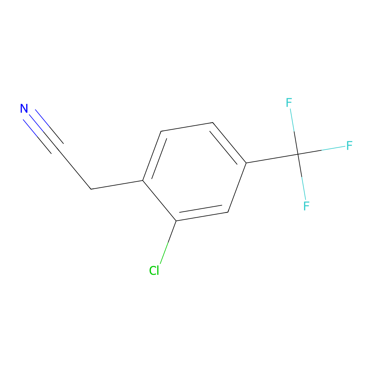 2-Chloro-4-(trifluoromethyl)phenylacetonitrile molecular structure, CAS 474024-26-5