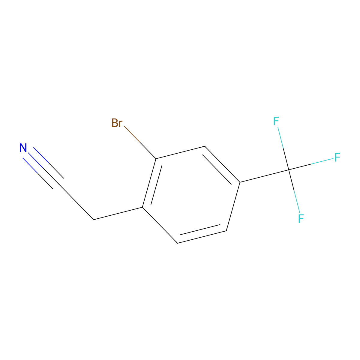 2-Bromo-4-(trifluoromethyl)phenylacetonitrile molecular structure, CAS 474024-36-7