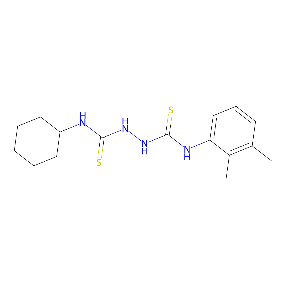 1-Cyclohexyl-3-[(2,3-dimethylphenyl)carbamothioylamino]thiourea molecular structure, CAS 474046-79-2