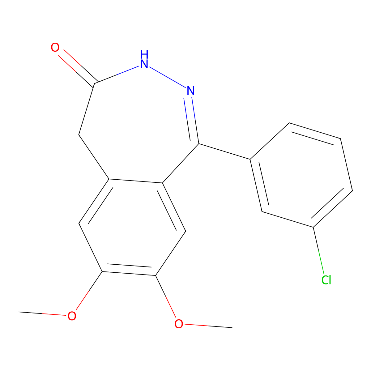 1-(3-Chlorophenyl)-7,8-dimethoxy-3H-benzo[d][1,2]diazepin-4(5H)-one molecular structure, CAS 474070-11-6