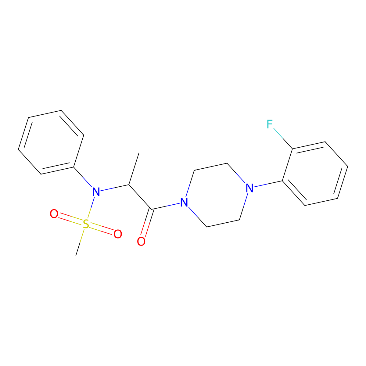 N-[1-[4-(2-fluorophenyl)piperazin-1-yl]-1-oxopropan-2-yl]-N-phenylmethanesulfonamide molecular structure, CAS 474084-63-4