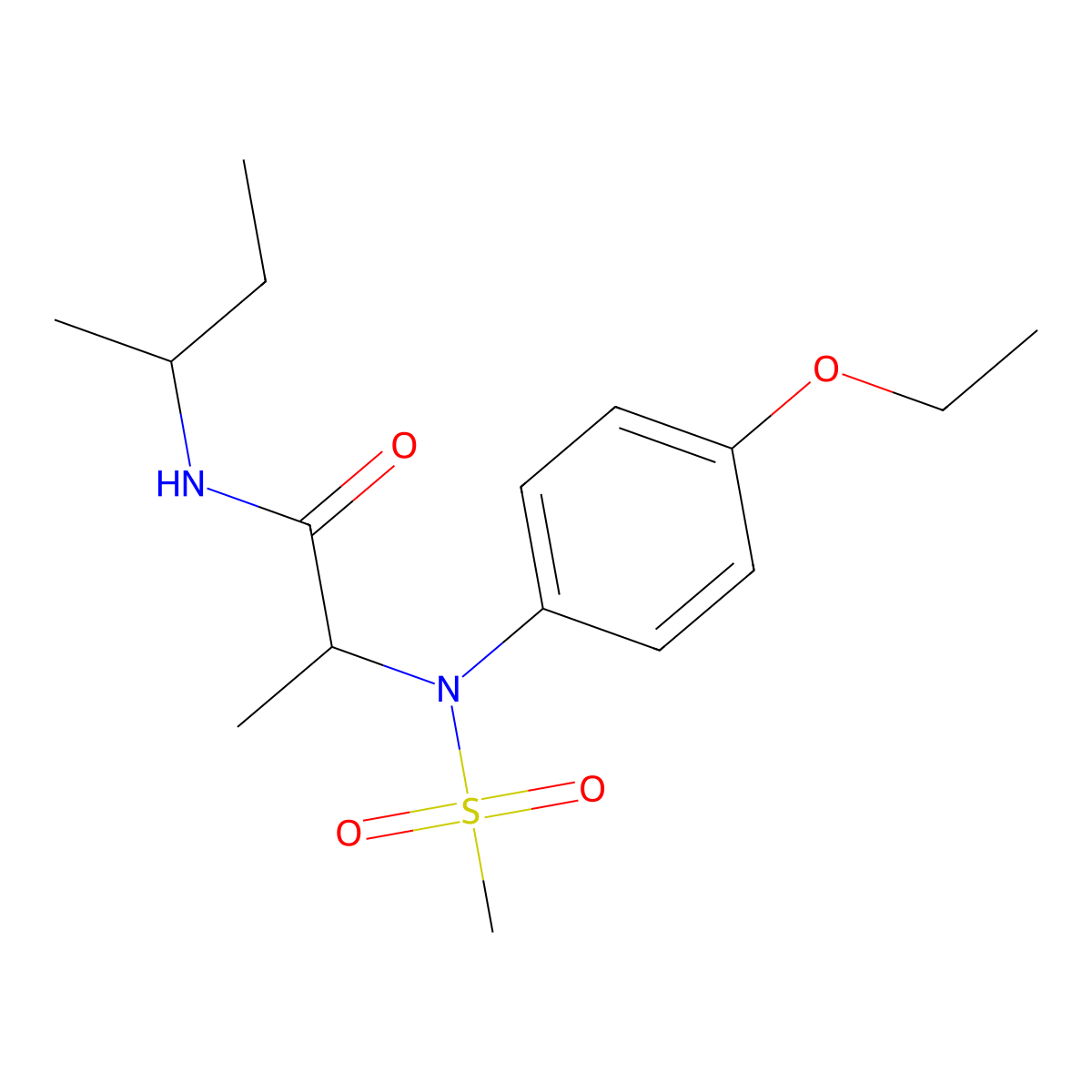 N-butan-2-yl-2-(4-ethoxy-N-methylsulfonylanilino)propanamide molecular structure, CAS 474084-82-7