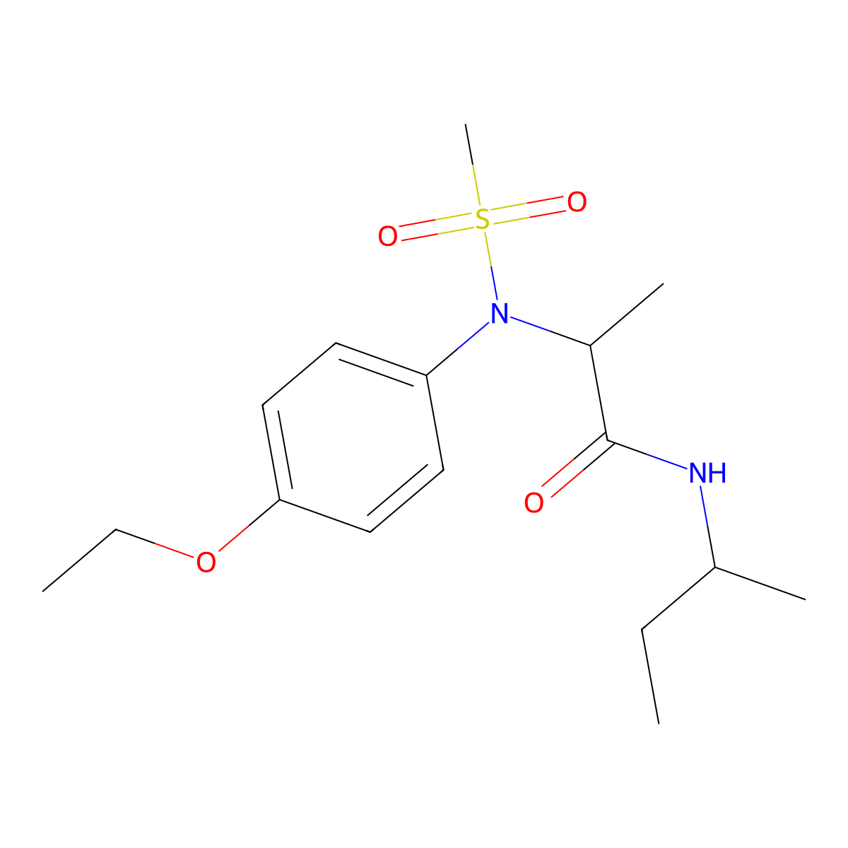N-butan-2-yl-2-(4-ethoxy-N-methylsulfonylanilino)propanamide molecular structure, CAS 474084-82-7