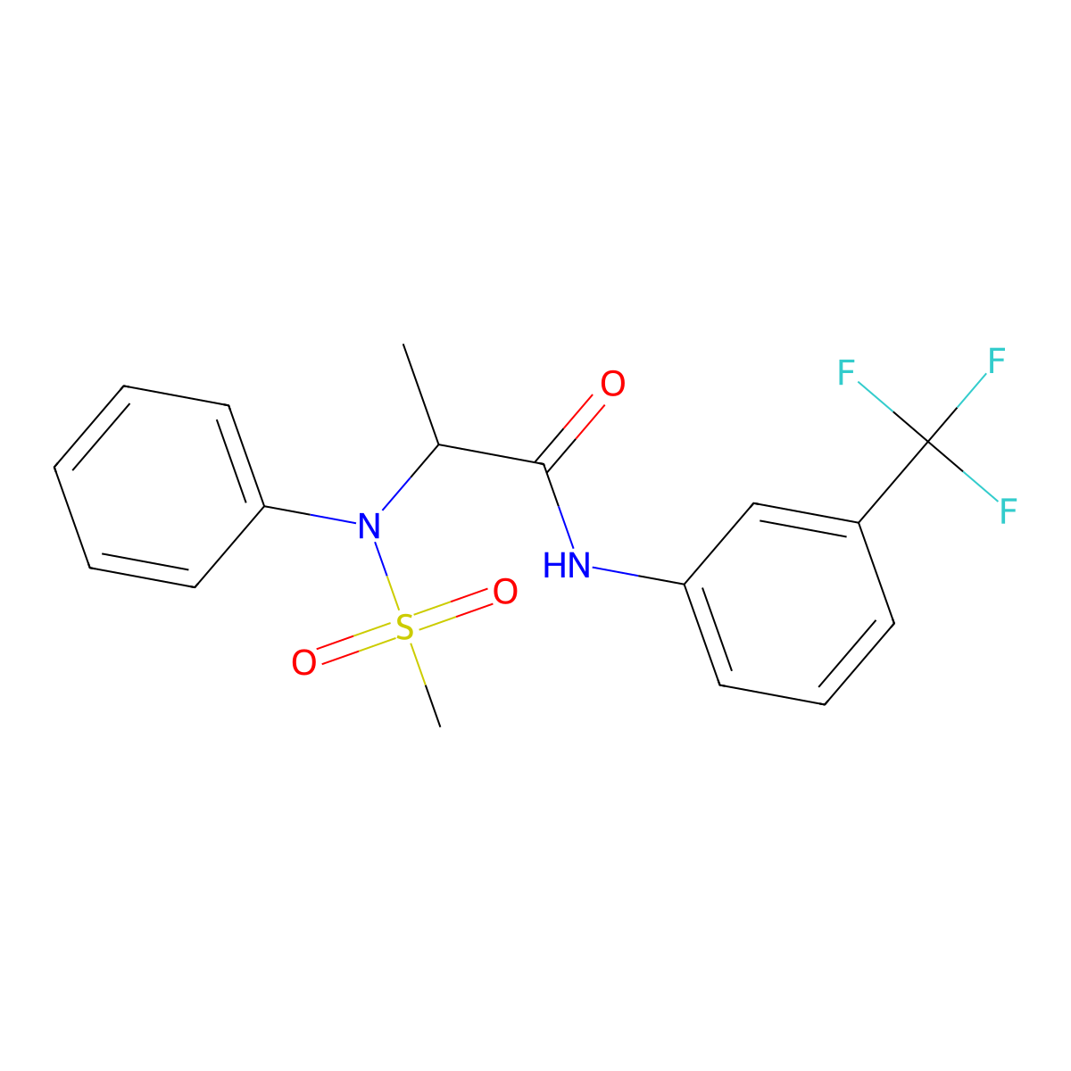 2-(N-methylsulfonylanilino)-N-[3-(trifluoromethyl)phenyl]propanamide molecular structure, CAS 474085-03-5