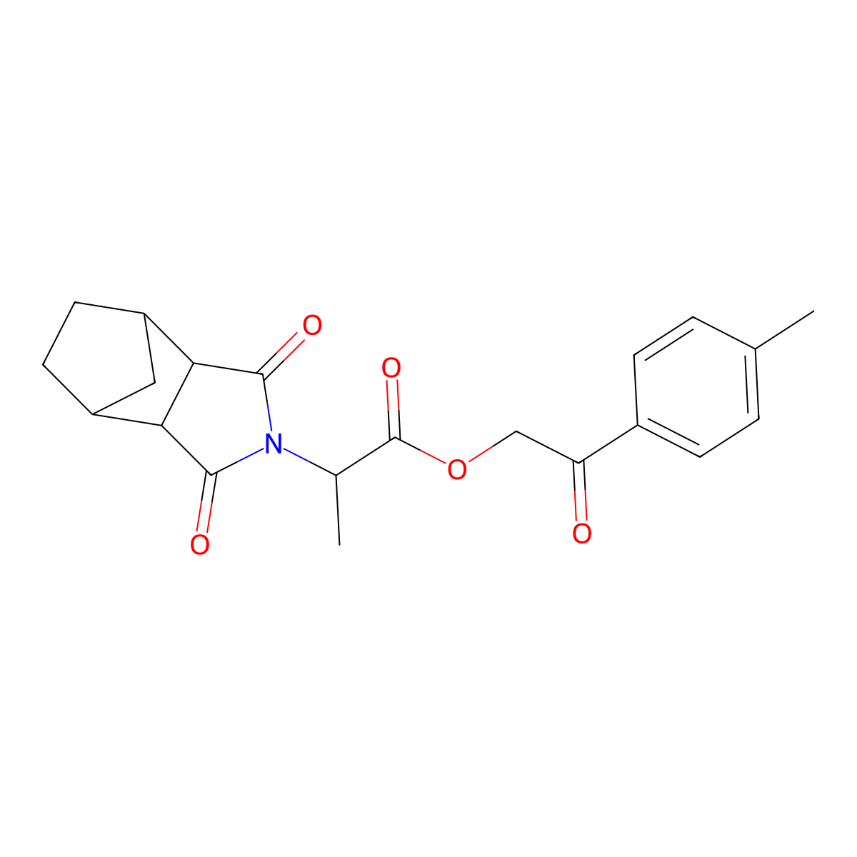 2-(4-methylphenyl)-2-oxoethyl 2-(1,3-dioxooctahydro-2H-4,7-methanoisoindol-2-yl)propanoate molecular structure, CAS 474085-35-3