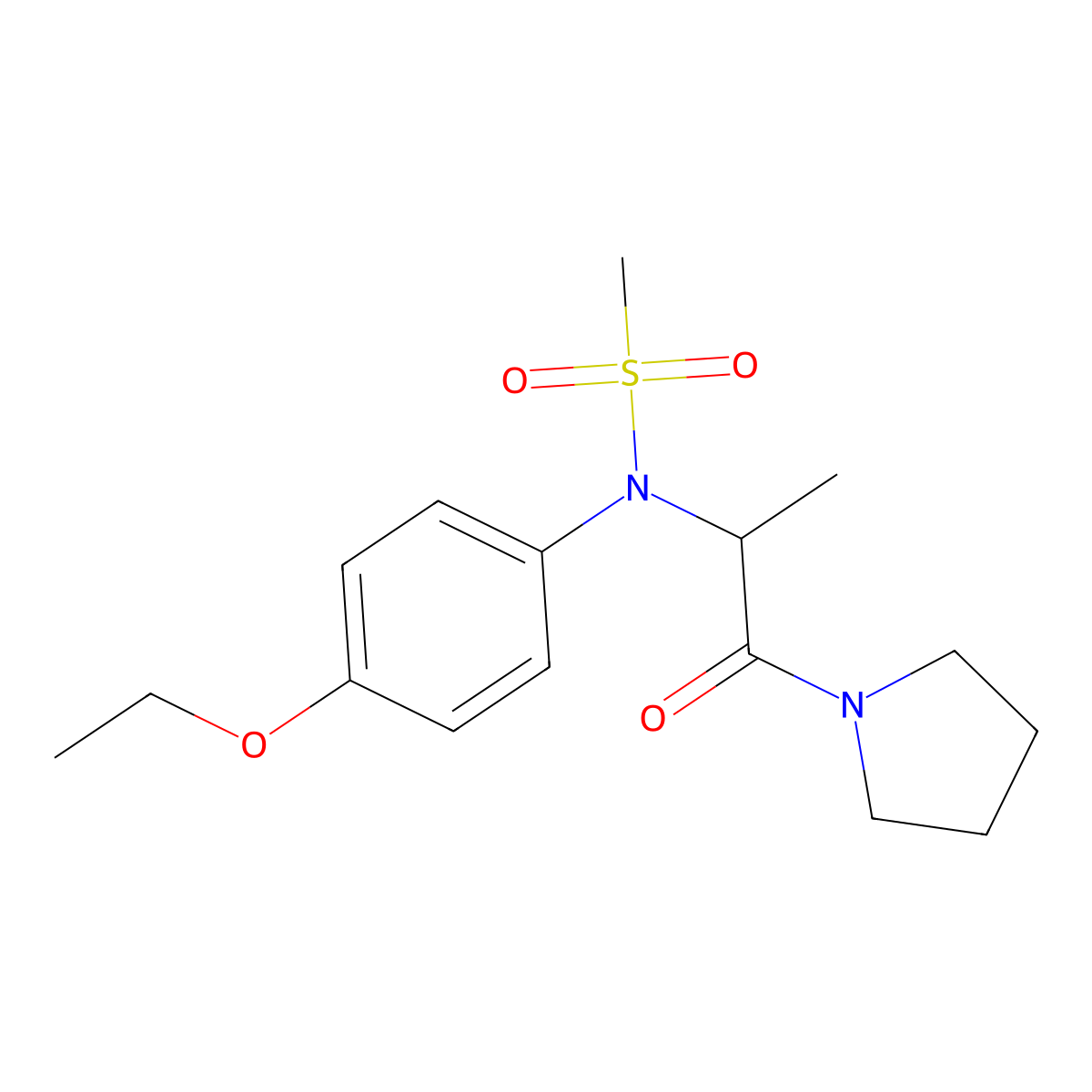 N-(4-ethoxyphenyl)-N-(1-oxo-1-pyrrolidin-1-ylpropan-2-yl)methanesulfonamide molecular structure, CAS 474087-85-9