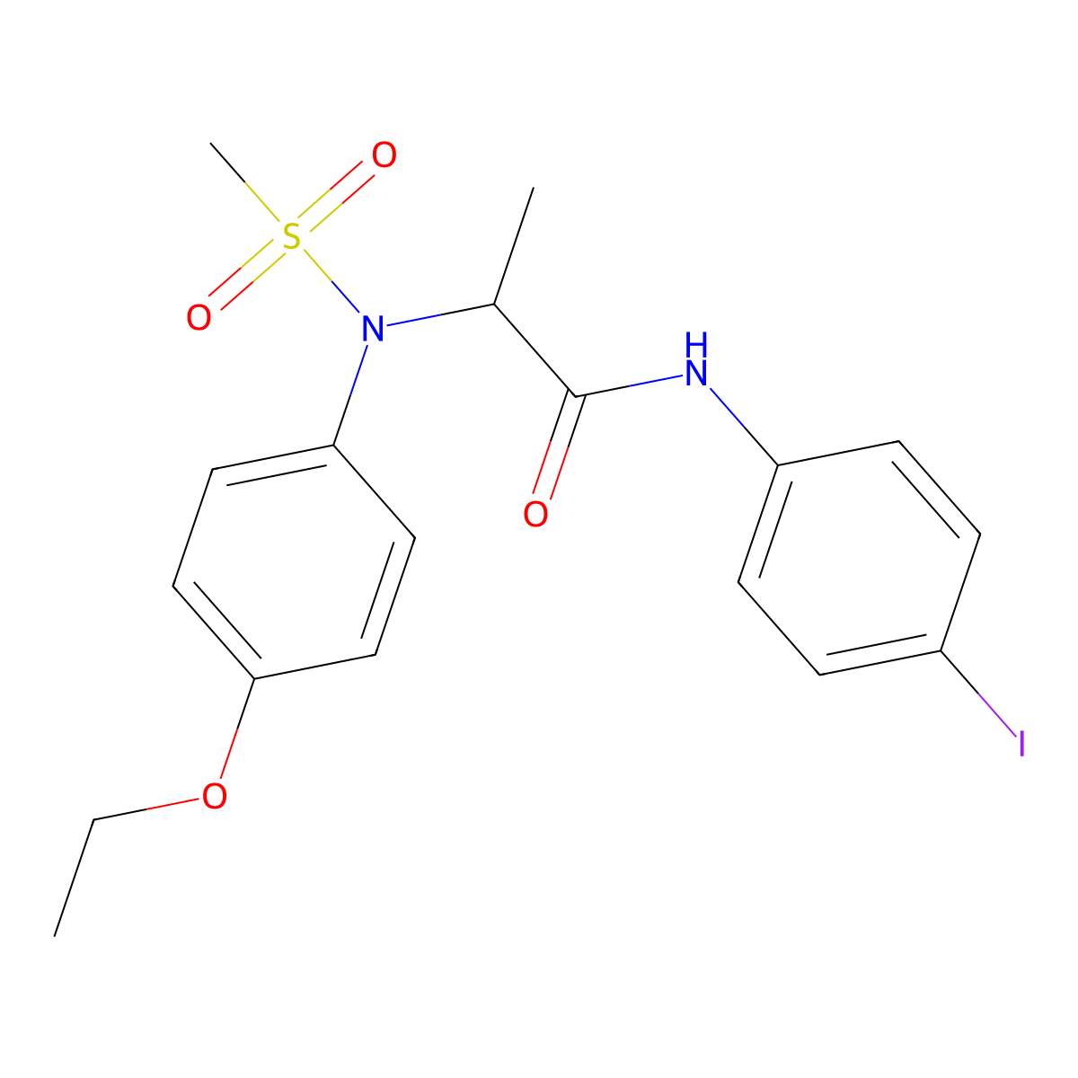 2-(4-ethoxy-N-methylsulfonylanilino)-N-(4-iodophenyl)propanamide molecular structure, CAS 474088-00-1