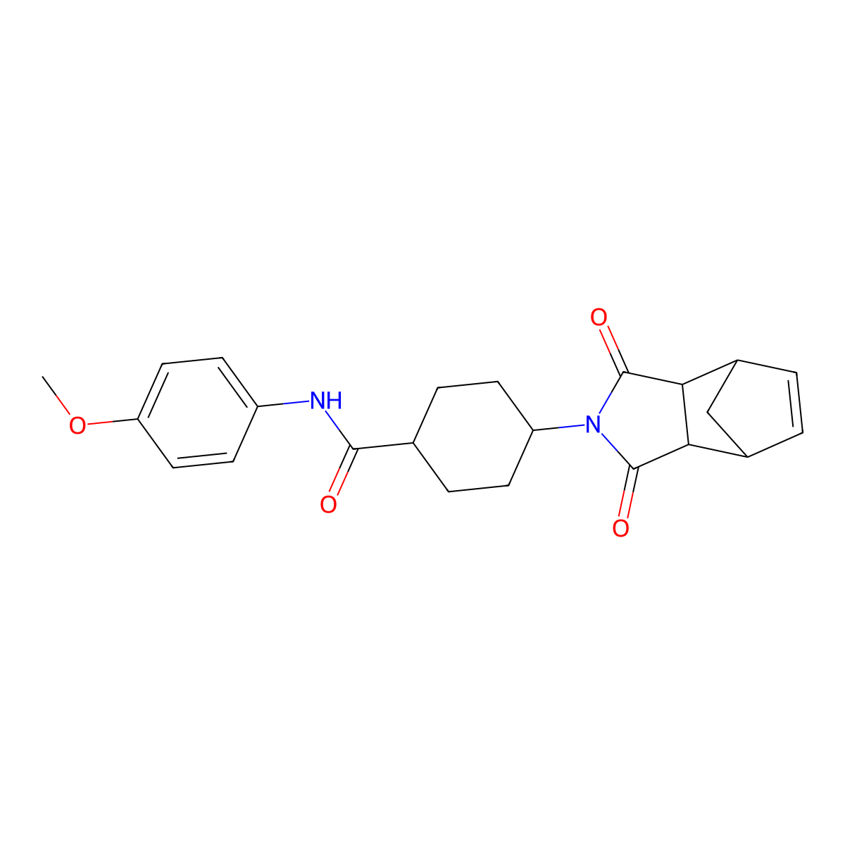 4-(1,3-dioxo-1,3,3a,4,7,7a-hexahydro-2H-4,7-methanoisoindol-2-yl)-N-(4-methoxyphenyl)cyclohexanecarboxamide molecular structure, CAS 474088-07-8