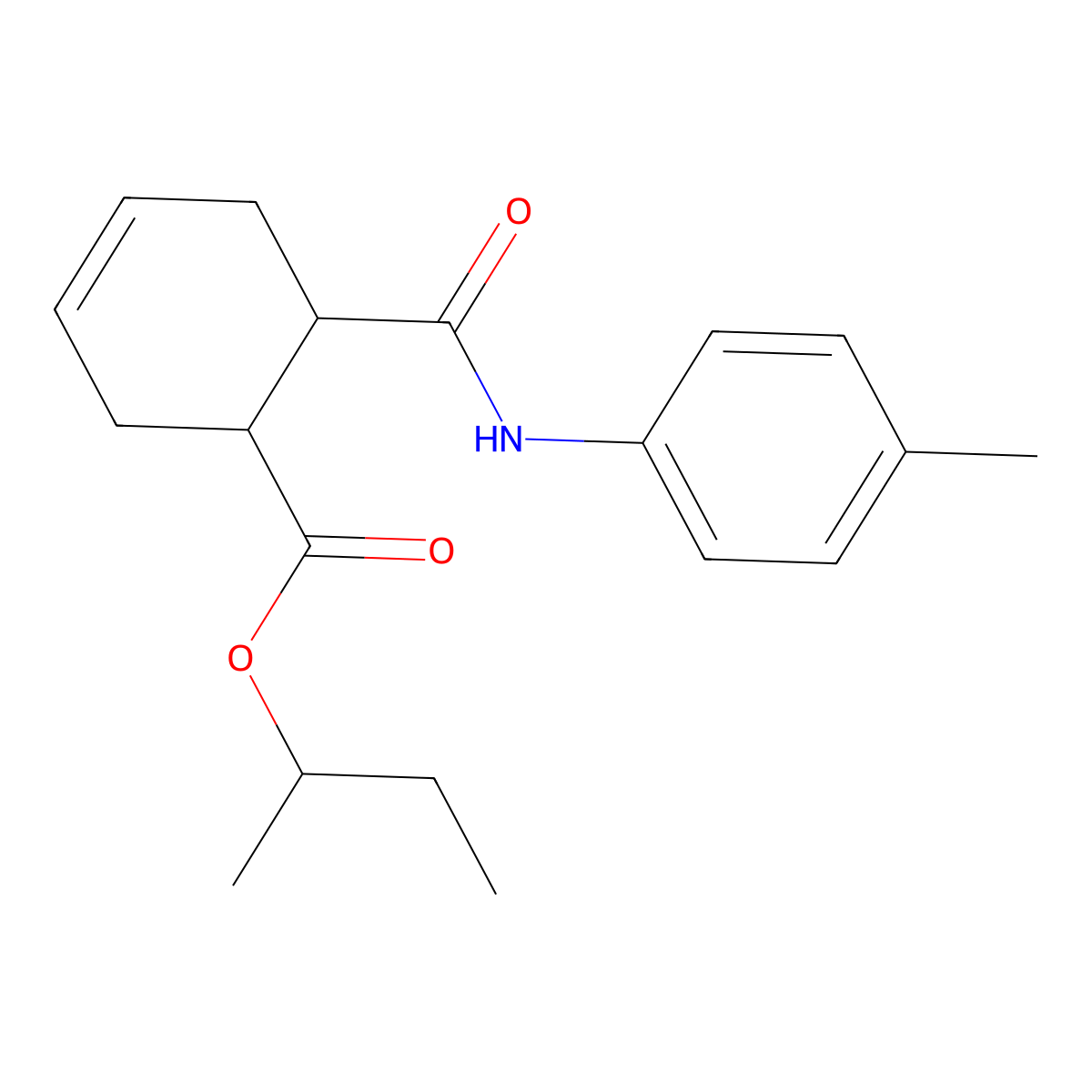Butan-2-yl 6-[(4-methylphenyl)carbamoyl]cyclohex-3-ene-1-carboxylate molecular structure, CAS 474089-40-2