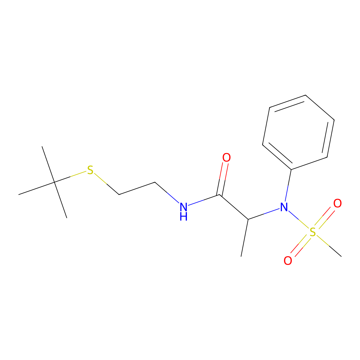 N-(2-tert-butylsulfanylethyl)-2-(N-methylsulfonylanilino)propanamide molecular structure, CAS 474089-42-4