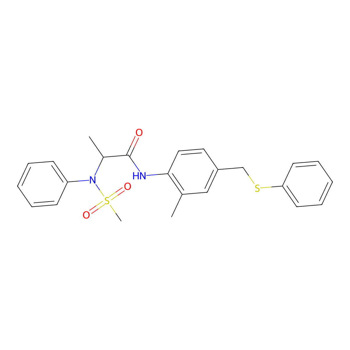 N-[2-methyl-4-(phenylsulfanylmethyl)phenyl]-2-(N-methylsulfonylanilino)propanamide molecular structure, CAS 474089-46-8